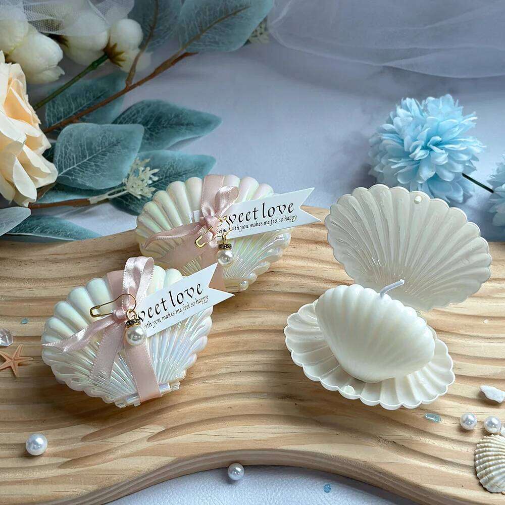 10pcs/20pcs Shell Pearl Set Freesia Scented Candle Bridal Shower Wedding Favors for Guests Party Holiday Home Decor S260204