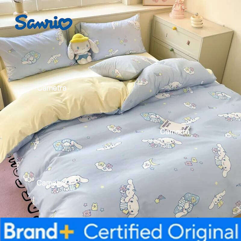 Sanrio New Hello Kitty Set Cotton Kuromi Melody Bedding Double Pillowcase Bed Linens Girl Dorm Bedclothes Home Textile H2602051