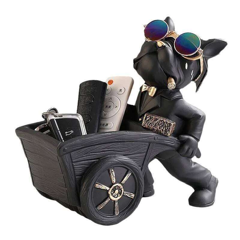 Dog Statue Storage Box Animal Resin Art Sculpture Figurine Home Decoration Study Ornament S260204