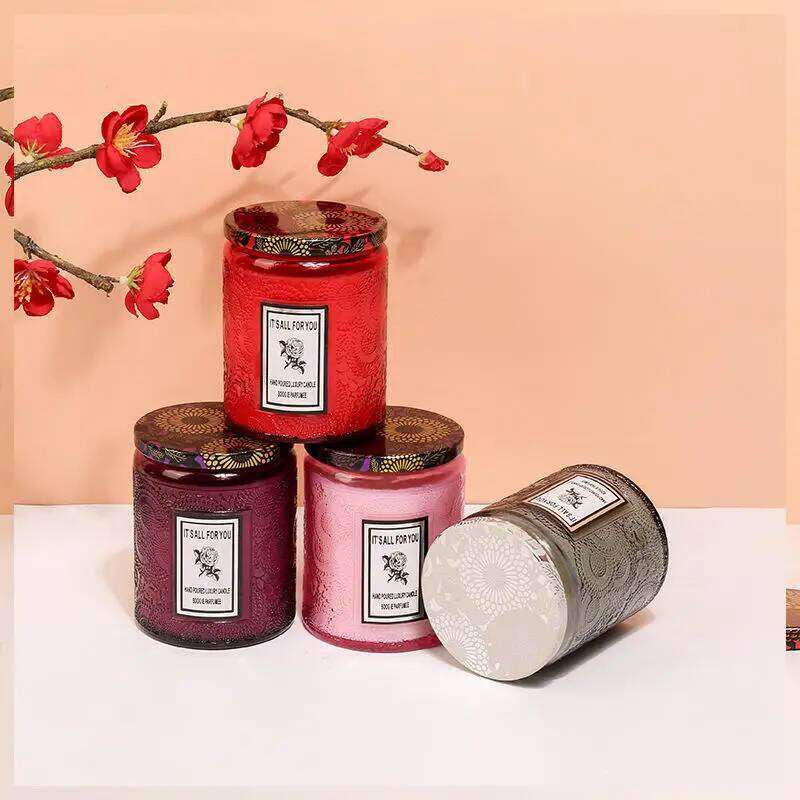 Aromatherapy Creative Glass Cup Smokeless Handmade Soy Wax Jar Fragrance Souvenir Candle H260205