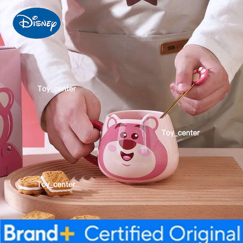 Disney Lotso Ceramic Water Cartoon Strawberry Bear Belly Drinkware Cup Creative Coffee Mugs Cute Kids Chirstmas Gift H260205