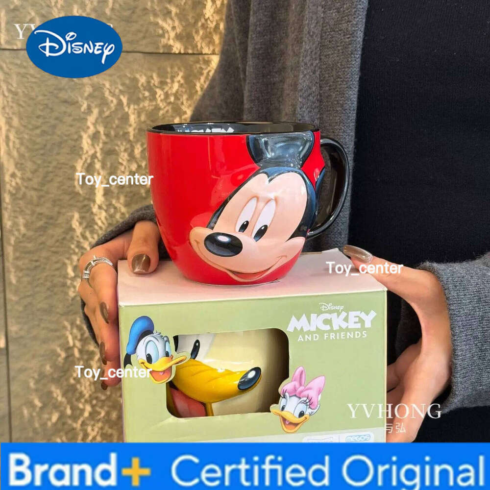 Disney Mickey cartoon cute ceramic mug creative personalised home office embossed couple coffee cup Christmas gift wholesale H260205