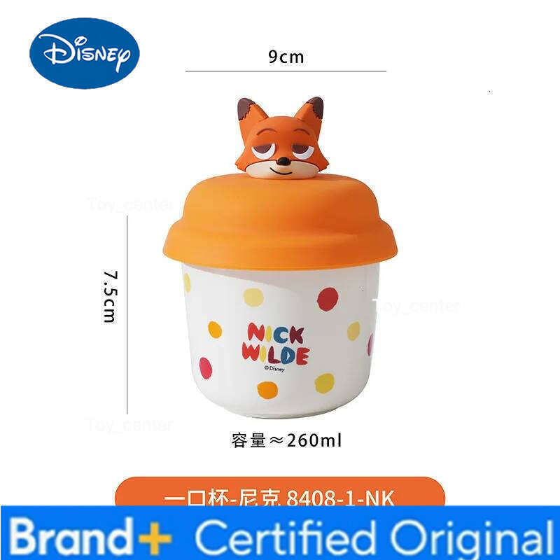 Disney Mug with Lid Zootopia Nick Judy Ceramic Thick Cartoon Cute Figure Dormitory Office Home Coffee Milk Water Cup Couple Gift H260205
