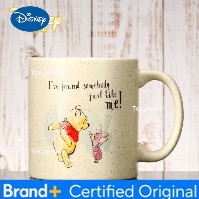 Disney 500ml water Winnie ceramic cute cartoon milk cup large capacity covered travel mug Handgrip Ceramic H260205