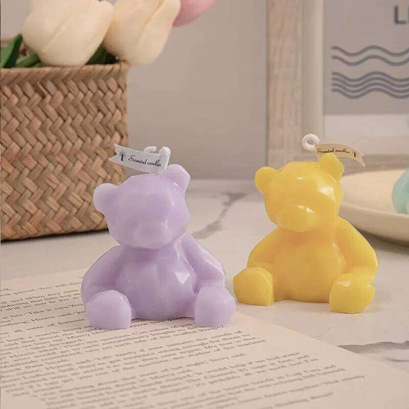 3D Cute Bear Shape Scented Aroma Candle - Home Decoration Ornament, Christmas & New Year Souvenir Gift Festive Decor S260204