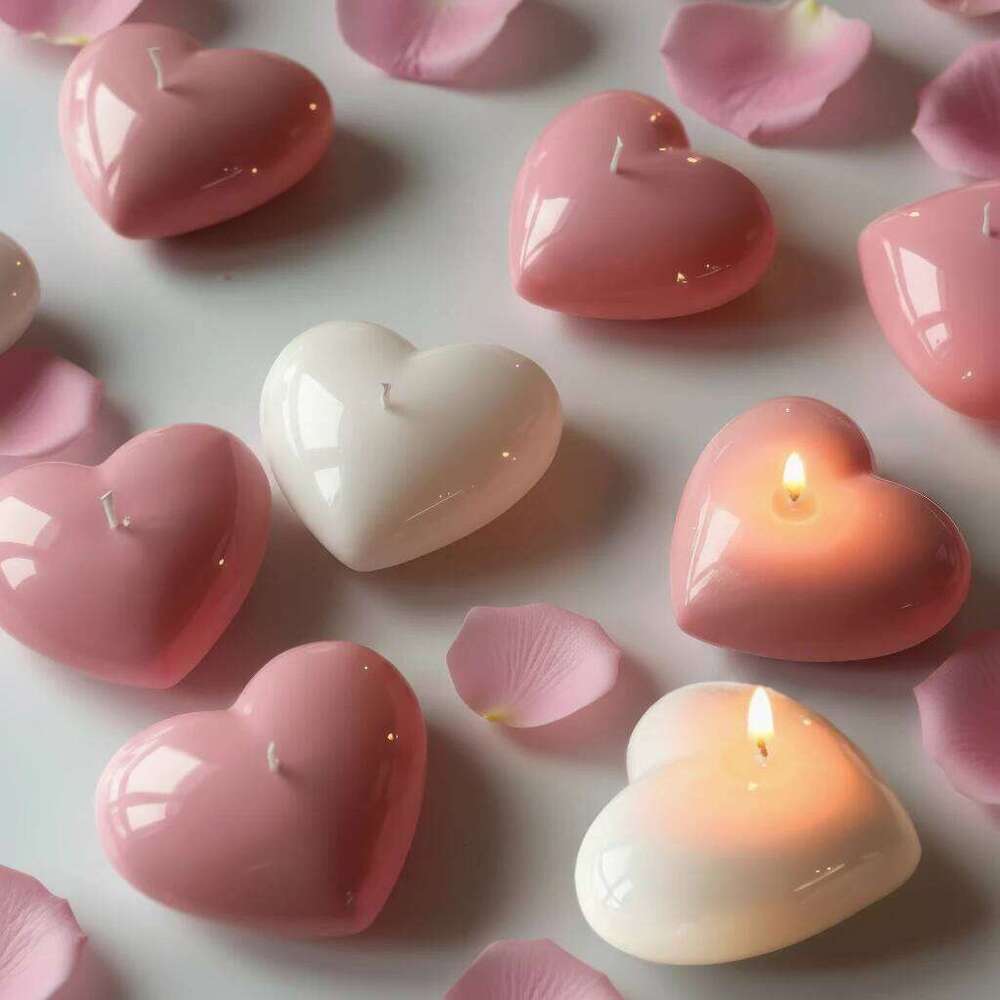 1/4/8pcs Heart Shape Scented Candles Set Valentine's Day, Wedding Party Decor, Romantic Gift for Couple & Friends S260204