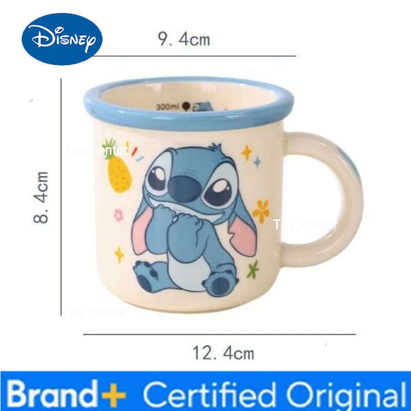 Disney Lilo&Stitch Ceramic Water Anime Winnie The Pooh Pattern Accessories Scale Mug Household Kawaii Breakfast Cup Gift H260205