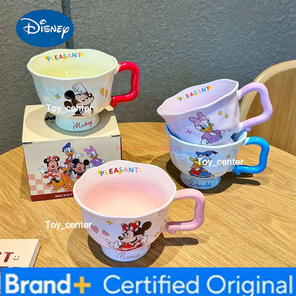 Disney Mickey Minnie Household Water Children'S Ceramic Cute Dormitory Use Office Coffee Breakfast Cup 3d Relief Mug Xmas H260205