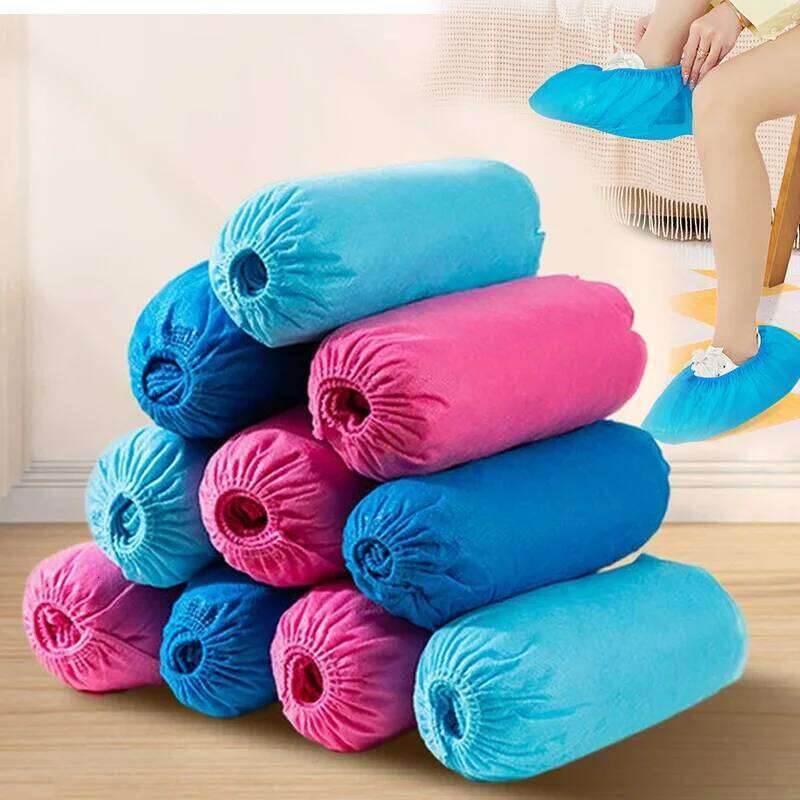 100PCs a pack Disposable Non-woven Household Foot Dustproof Non-slip shoe Cover Children Students Adult S260204