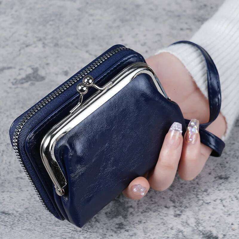 New women fashion wrist strap short purse large capacity coin clip multi-card card bag wallet Z260205