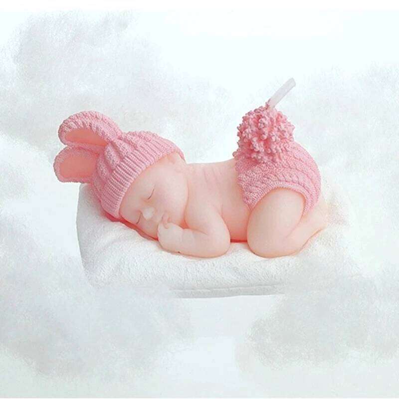Children's baby shower favor gift--Sleep Baby Smokeless kids Cute birthday candle party decoration S260204