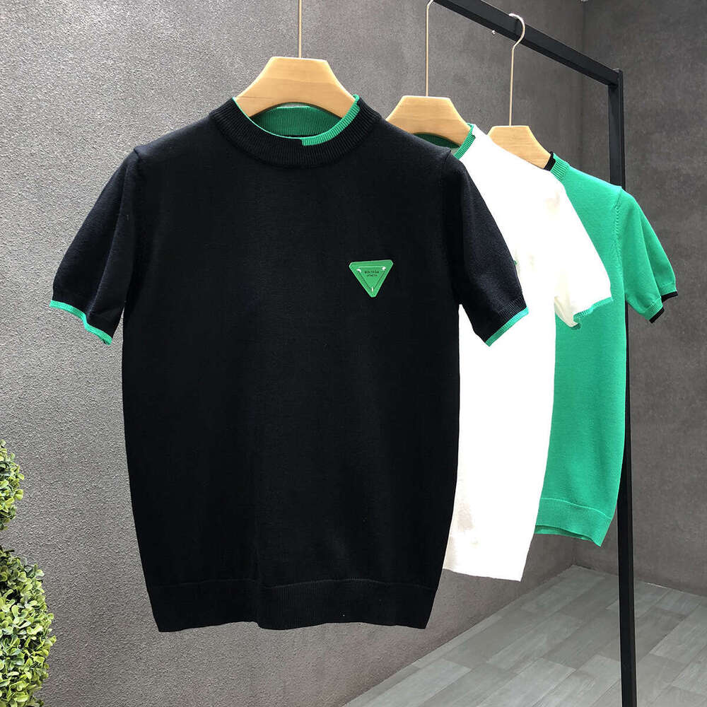 White Knitted Short Sweater For Men, Stylish And Warm Inner Layer Half Sleeve T-Shirt, Men's Base Shirt Luanyun