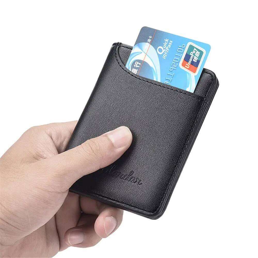 Bussiness Short Skin Wallets PU Leather Money Clips Thin Wallet For Men Purses ID Card Holder Fashion Z260205