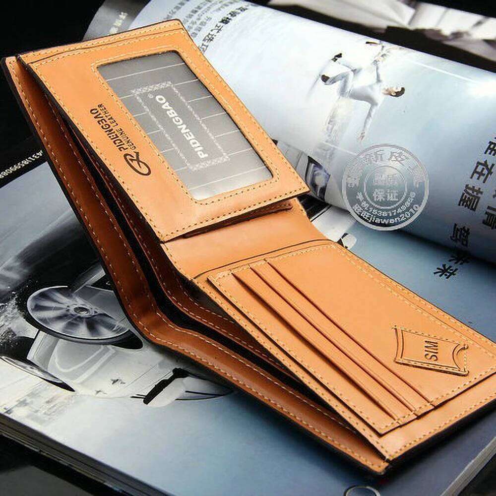 Baellerry Men's Short Vintage PU Wallet Slim Front Pocket Zipper 6+ Card Slots RFID Blocking Z260205
