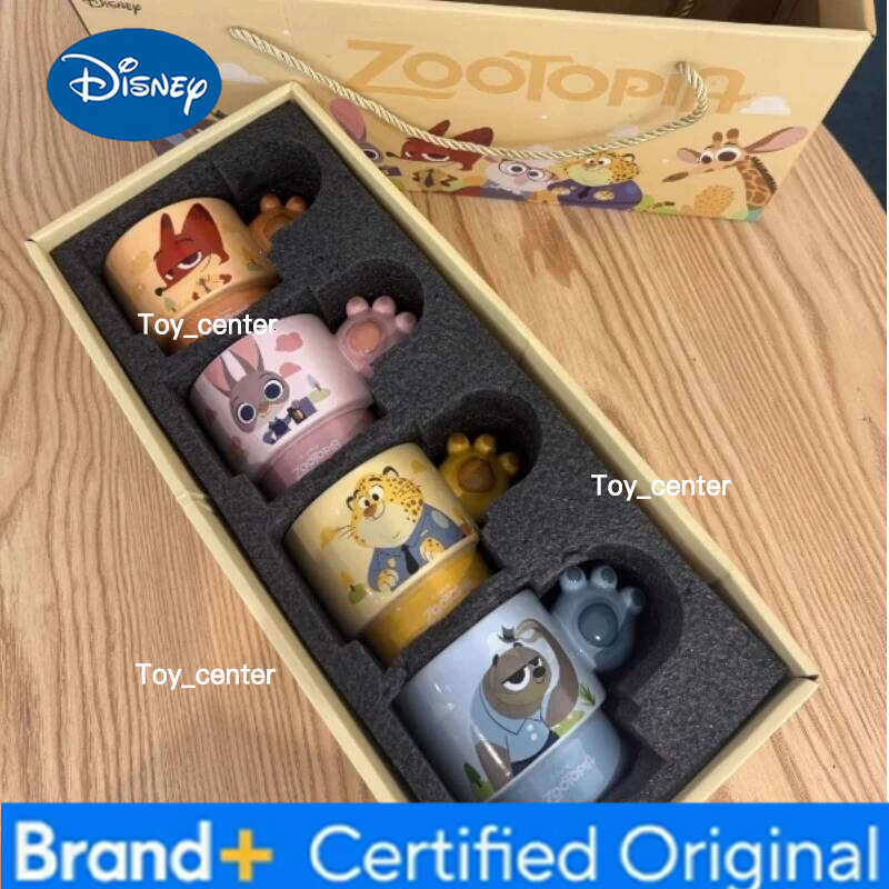 Disney Zootopia Ceramic Couple Water Cup Heat Insulation Handle Home Coffee Mug Box Packed Birthday Gift For Couples H260205
