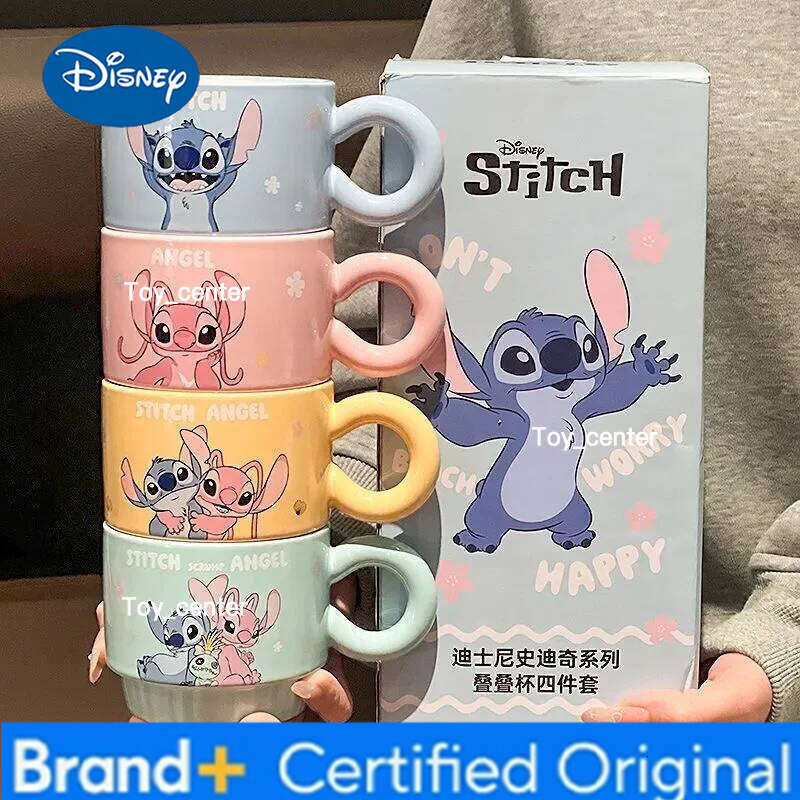 Disney Cartoon Stitch Teapot Mug Action Figures Chip Cogsworth Tea Pot Cup One Set Lovely Gift H260205