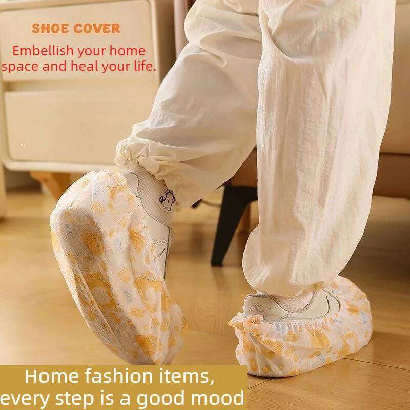 Disposable Thickened Non-Woven Shoe Covers Cartoon Printed Anti-Slip Breathable | Indoor Home Wear-Resistant. S260204