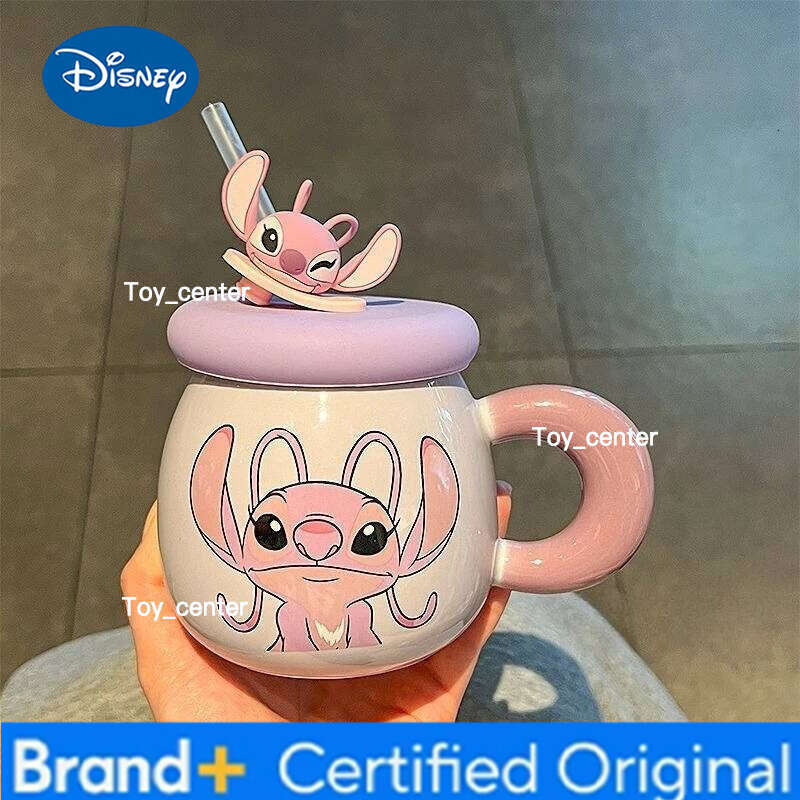 Disney Stitch animation themed creative ceramic mug girls, suitable for office use or home, perfect as a birthday gift. H2602051