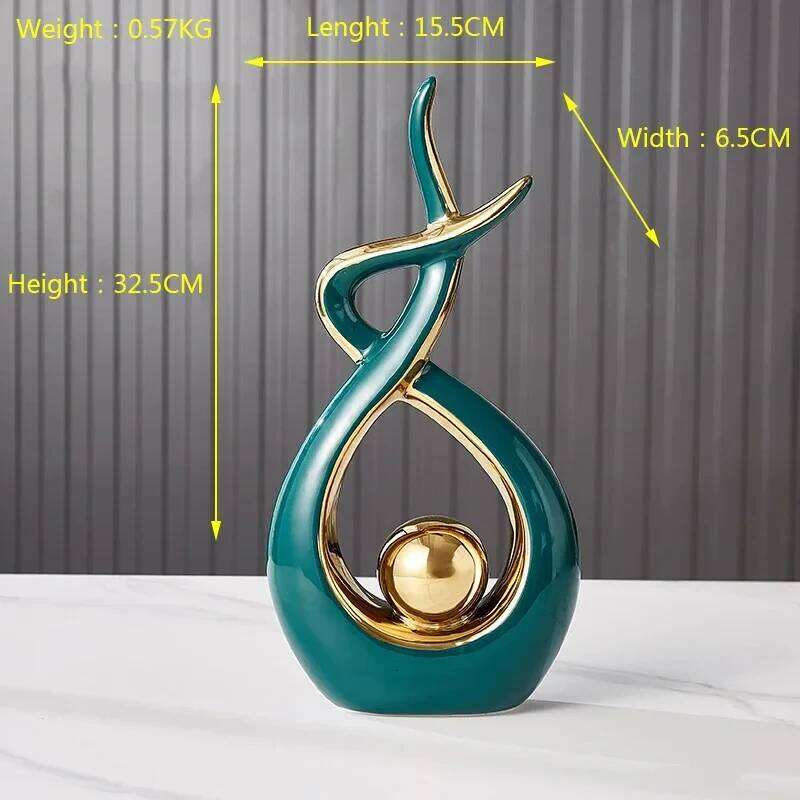 Nordic Home Decor Figurines for Interior Living Room Desk Ceramics Decoration Accessories Statue Sculpture Feng Shui Ornaments S260204