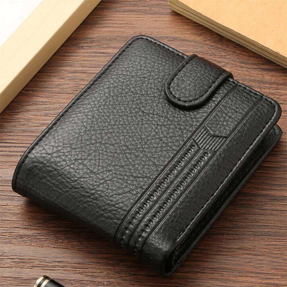 New Men Short Bifold PU Leather Male Hasp Credit ID Card Holder Wallet Billfold Purse Clutch Men's Purses Money Bag Z260205