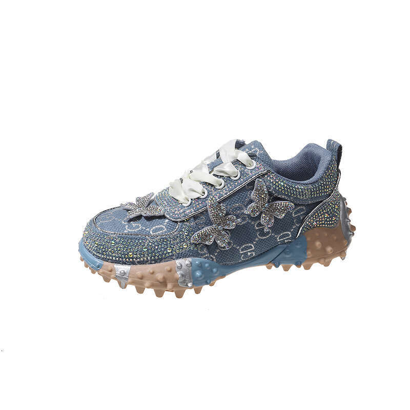 New Style Dad Sneakers Versatile Comfortable In Stock Casual for Women Four Seasons Full Diamond Durian Sole Export Single Shoes