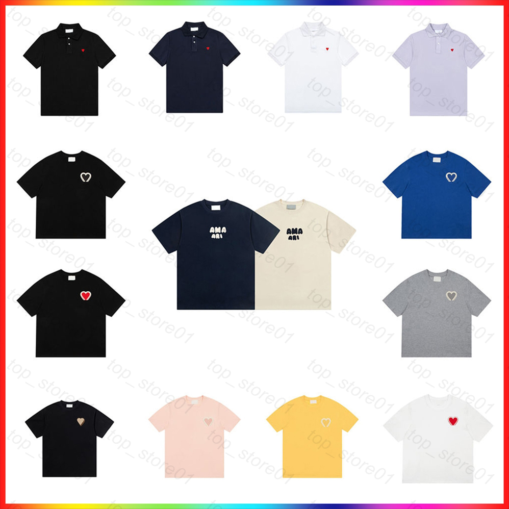 2026 designer t shirt for men red love heart trend tshirt embroidery heart tops classic trend letter luxury graphic t shirt casual men women round neck loose tshirt