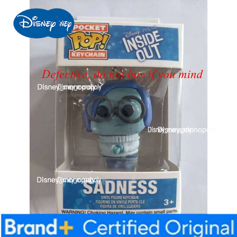 Disney Funko pop pocket INSIDE OUT SADNESS Pocket swag style Keychain Action Figures Keyring Doll Car Bag Key Chain Pendant Toy H260205