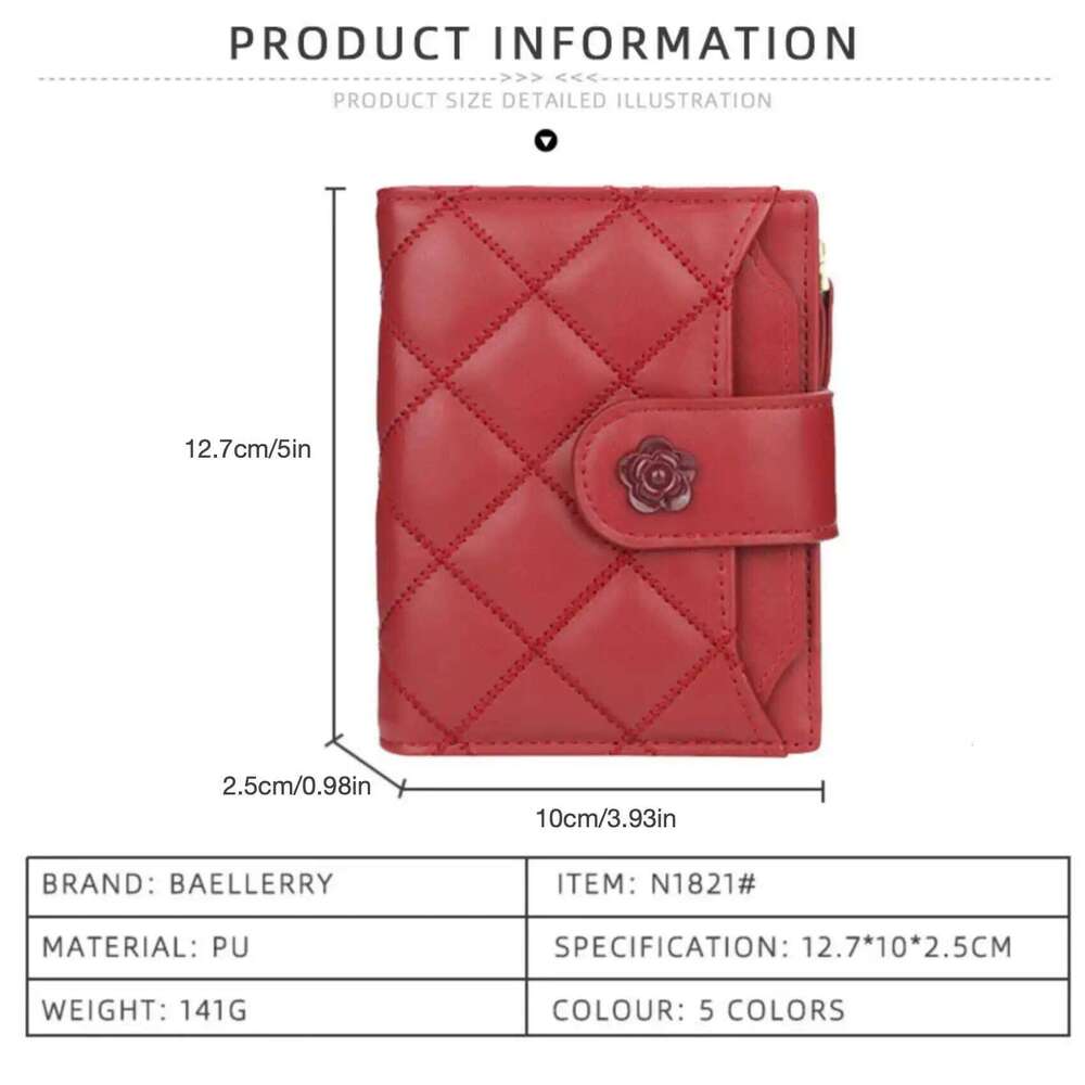 Argyle Multi-Card Trifold Zipper Coin Purse New Fashion Casual Women's Short Wallet Vertical Driver's License Buckle Card Holder Z260205
