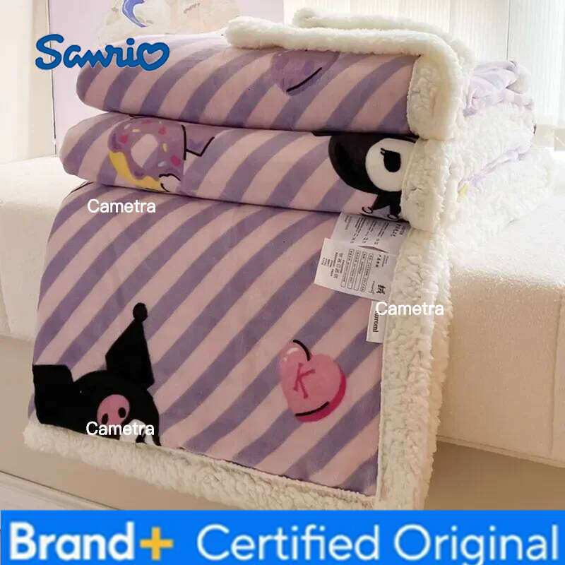 Sanrio Quilt Cover Kuromi Cinnamoroll Milk Plush Velvet Office Nap Warm Blanket Gift For Baby H260205