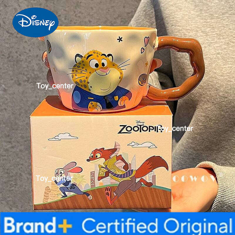 Disney Zootopia Mug Judy Nick Couple Tumbler Romantic Valentine'S Day Gifts For Lovers Ceramic Coffee Cup H260205