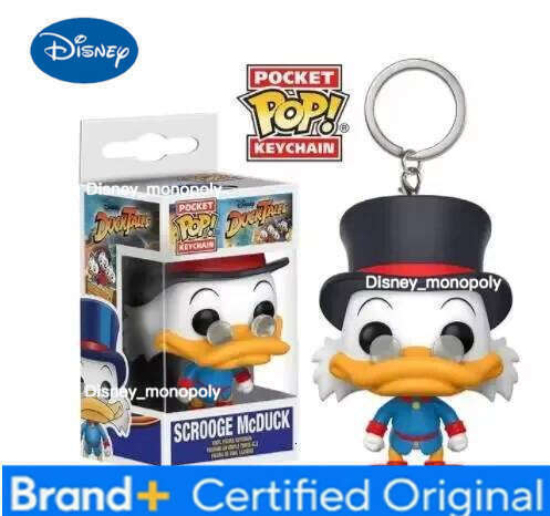 Disney 2026 FUNKO Pop Pocket Keychain Mouse Scrooge Mcduck Mickey Minnie Vinyl Figure Dolls Model Toys For Children Gift H260205