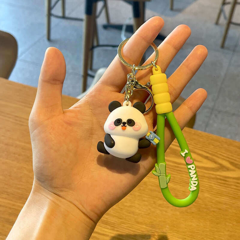 Cute Creative Kung Fu Panda Travel 3D Soft Rubber Doll Car Bag Keychain Pendant Gift
