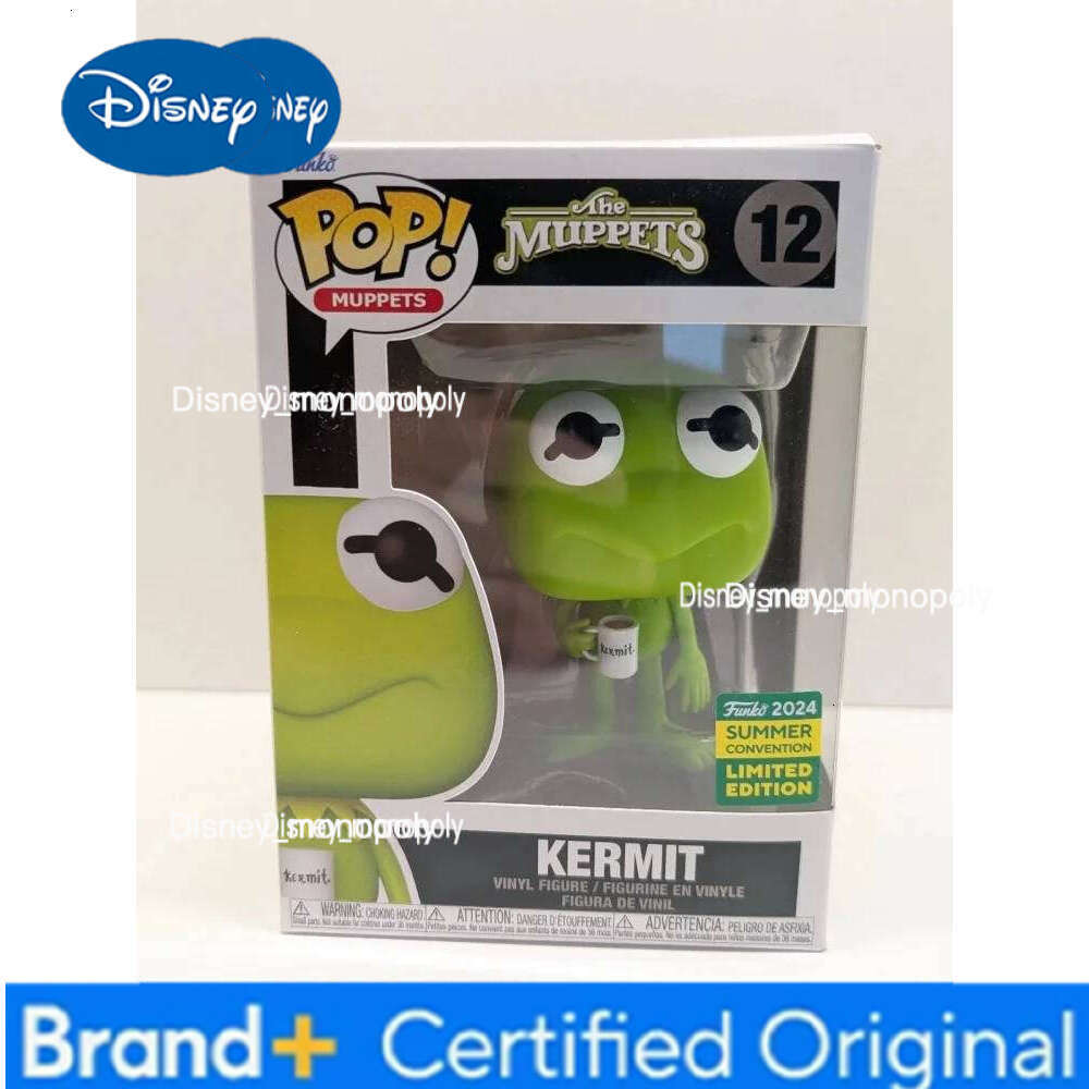 Disney Funko Pop Kermit With Tea Action Figure Anime Big Eyed Frog Model Toy Cartoon Cute Desk Decor Ornaments Doll Collectible H260205