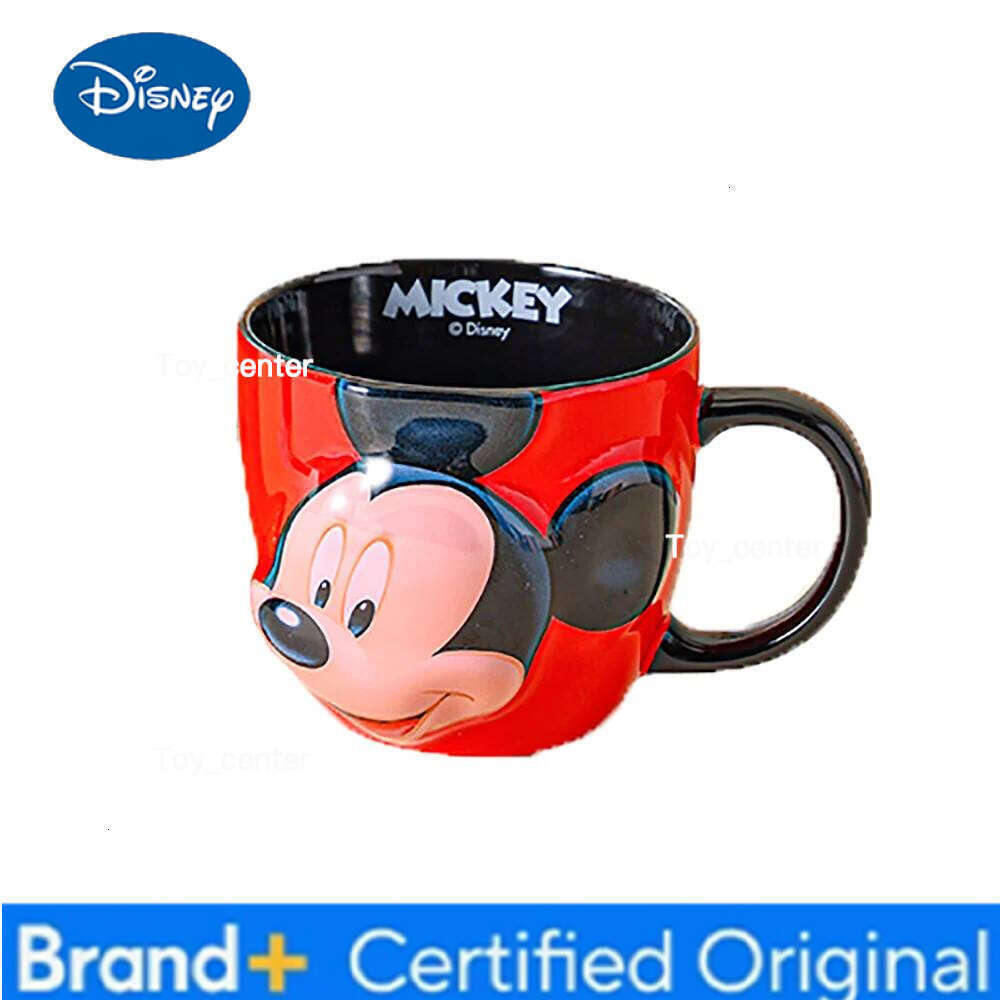 Disney Cute Mickey Mouse Donald Duck Ceramic Mugs Cartoon Relief Household Handgrip Drinkware Children Milk Juice Mug Cups H260205