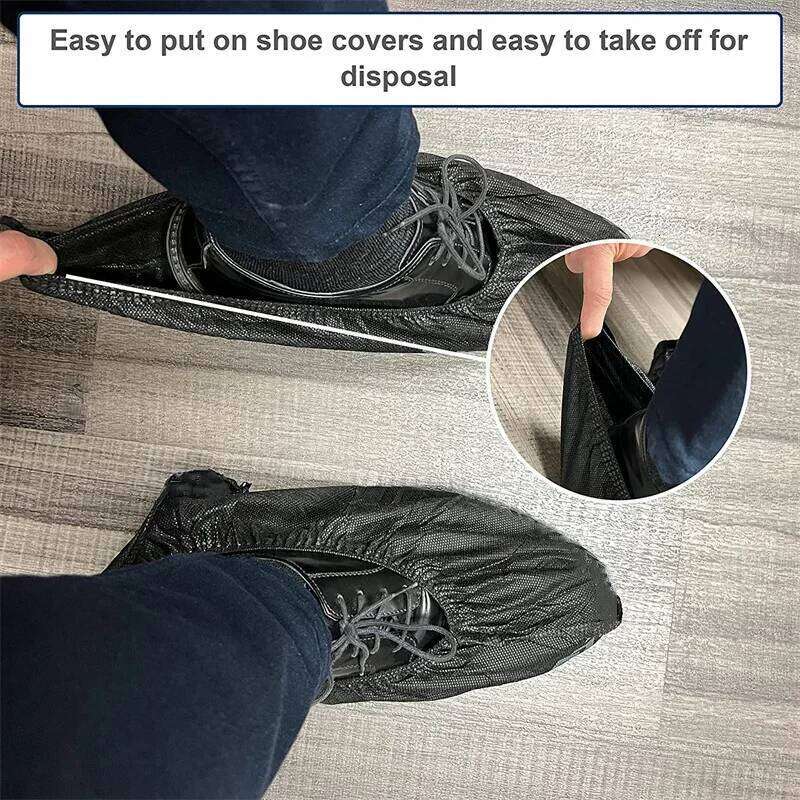 100Pack Disposable Non Slip Boot Booties Covers Durable Foot Shoe Protectors for Indoors Outdoors Home Floors Carpet S260204