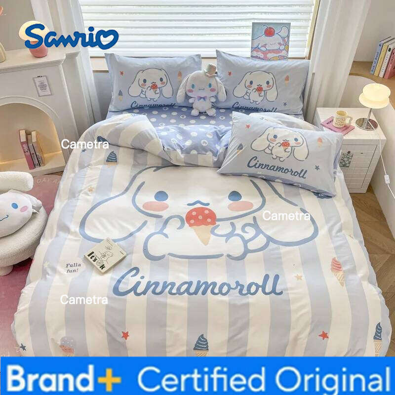 Sanrio New Creative Cartoon Merchandise Duvet Cover Merry Christmas Bedding Set Queen King Full Size Holiday Bedroom Teens Women H260205