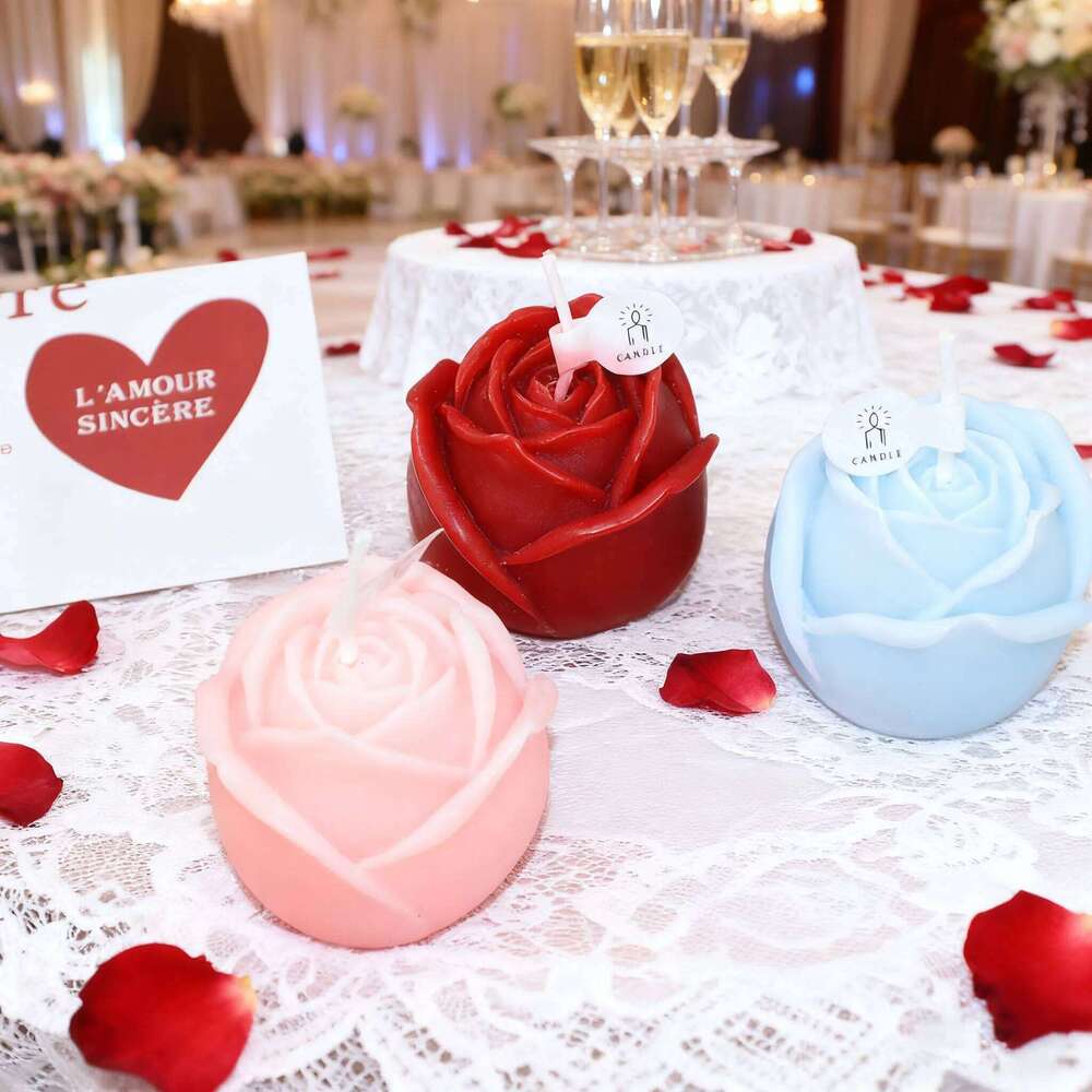 Rose Candle, Elegant Aromatherapy Decor for Valentine's Day/Qixi Festival Gift, Romantic Home Ambiance, Luxury Scented S260204