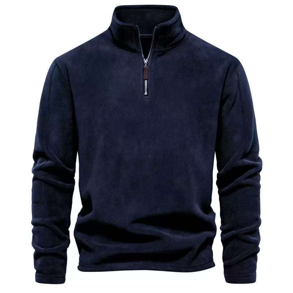 Thicken Warm Fleece Jacket for Men Zipper Neck Pullover Men's Sweatshirt Soft Shell Mens Jacket