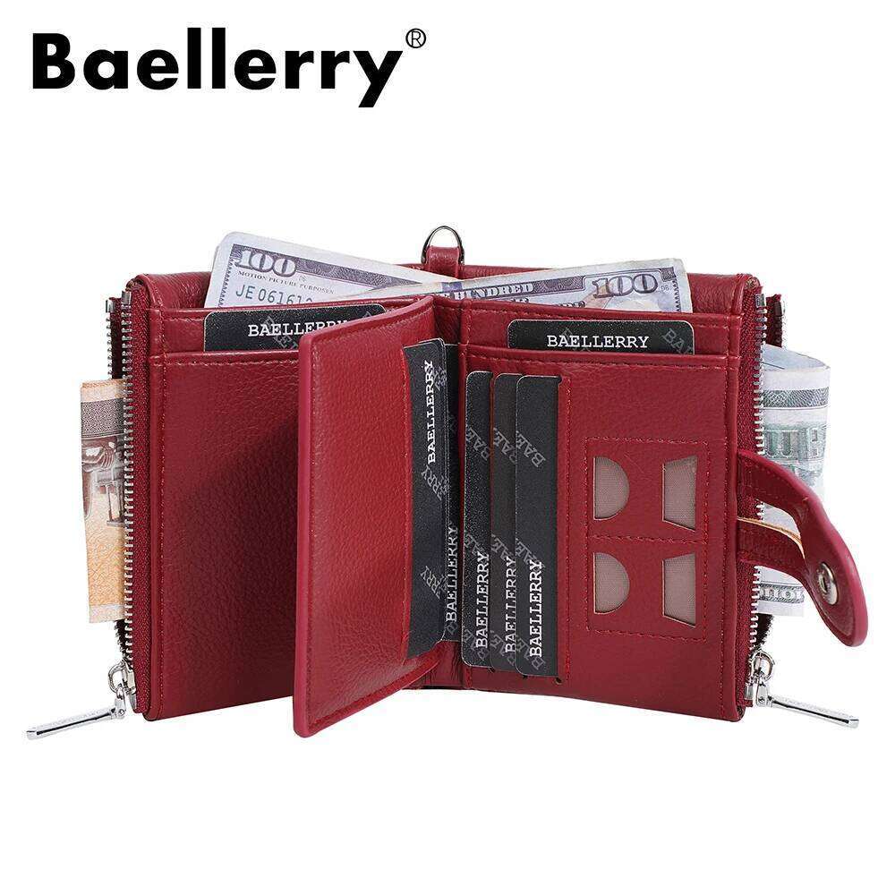 Baellerry Women's with Keychain Strap, Multi Card Holder & Coin Zip Pocket, Ins Style Short Bifold Wallet for Wo Z260205