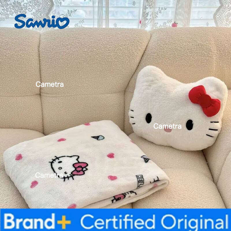 Sanrio Hellokitty Shawl Summer Air-conditioning Room Sofa Cartoon Kuromi Milk Fleece Office Nap Cover Blanket H260205