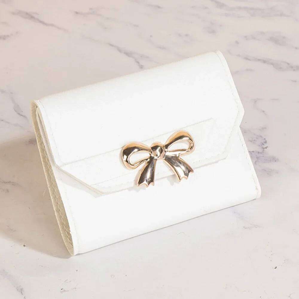 New PU Leather Women Wallet Foldable Small Short Coin Purses Bow Clutch Bag Ladies Z260205