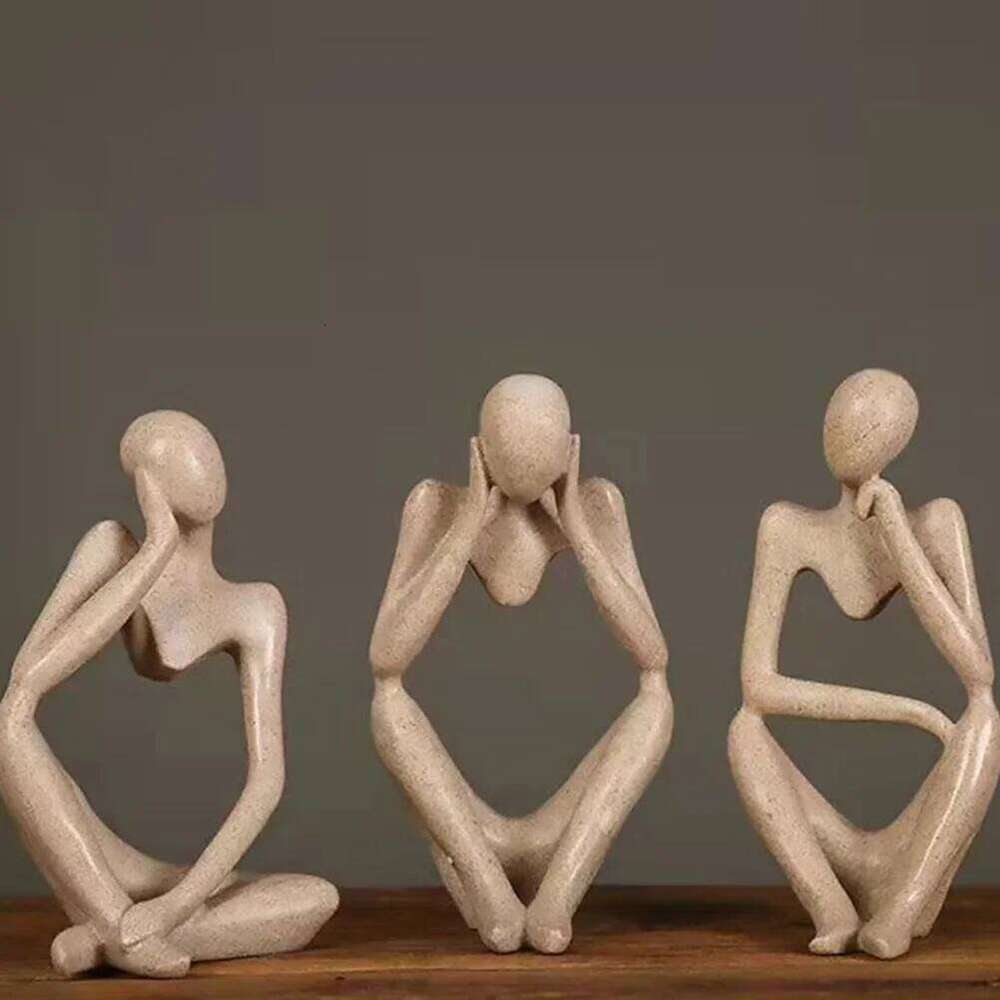 Art Ornament Compact Size Household Thinker Statue for Home Office Tabletop Decoration Abstract Sculpture S260204