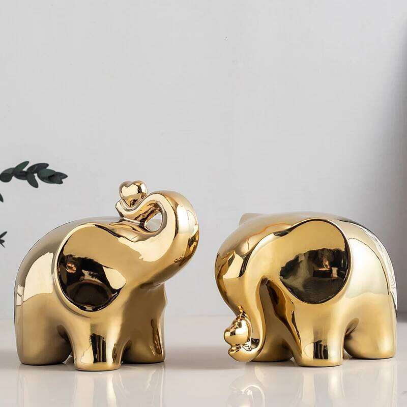 Cartoon Elephant Figurine Boho Decor Ornament Living Room Wine Cabinet DesktopTV cabinet Home S260204
