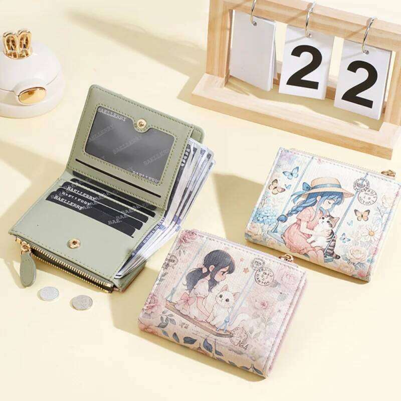 New Multi-Functional Women's Short Ins, Fresh And Multi-Position Floral Wallet, Fashionable Zipper Coin Purse For Women Z260205