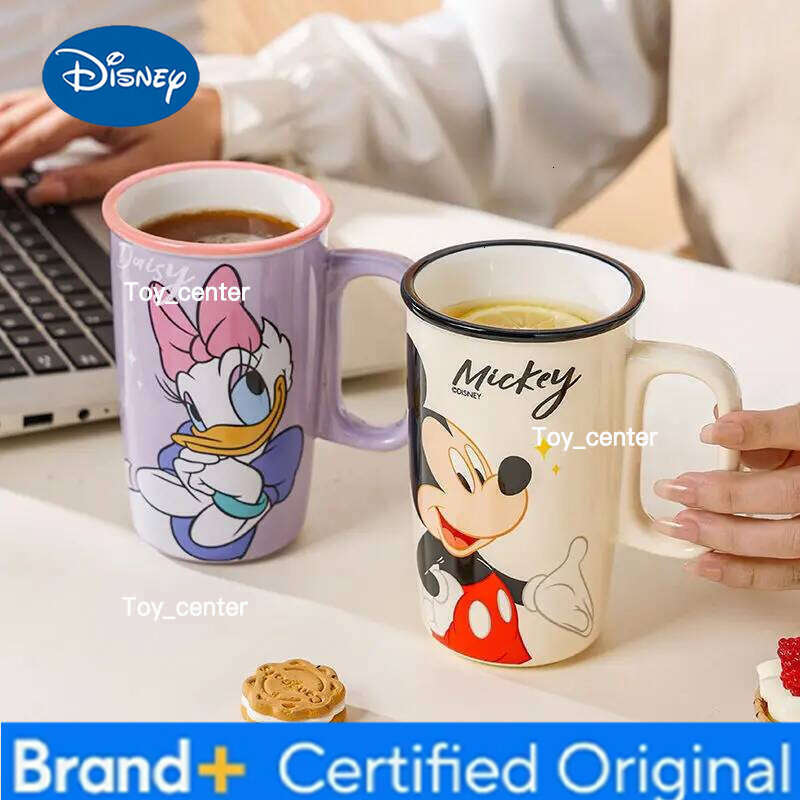 Disney Cartoon Kawaii Pooh Bear Minnie Male & Female New Outdoor Office Cute Home Couple Ceramic Drinking Cup Holiday Gifts H260205