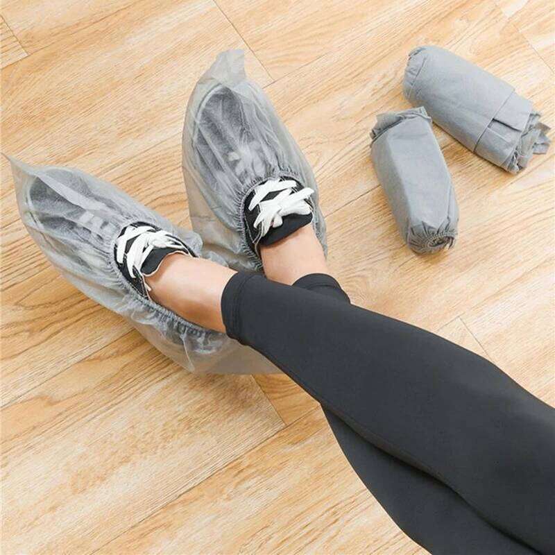 100PCS Disposable & Shoe Non-Woven Boot Booties Overshoes for Indoor Floor Carpet House Foot Protector Covers S260204