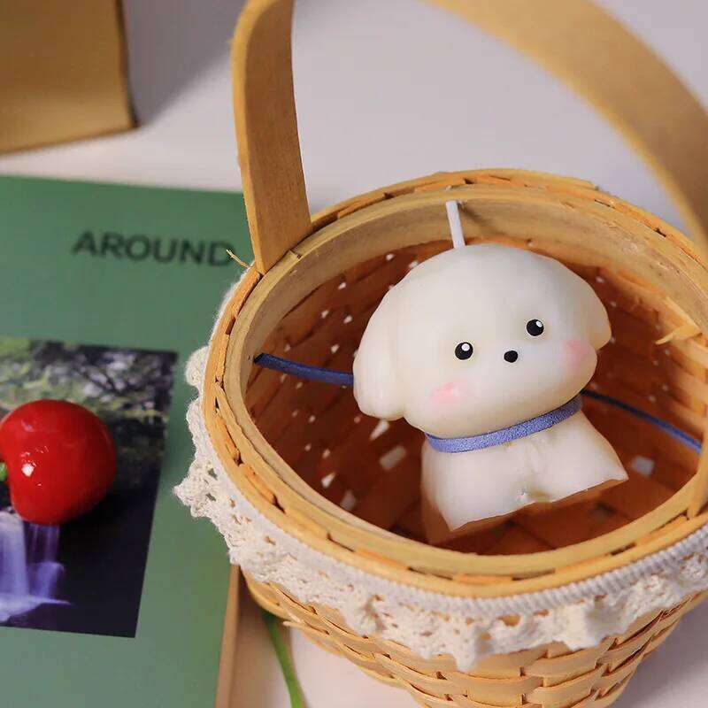 5.3x5.3cm Handcrafted Pet Dog-shaped Candle, Cute Cartoon, Exquisite Desktop Decoration, Wedding Souvenir, Birthday Gift S260204