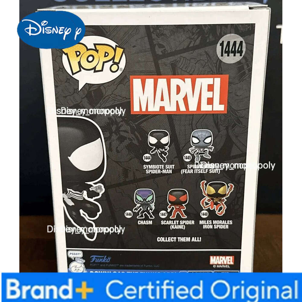 Disney Funko Pop! Marvel Symbiote Suit Spider-Man 1444 Vinyl Limited Edition Q Version Action Figure Model Toy Statue Doll Gift H260205