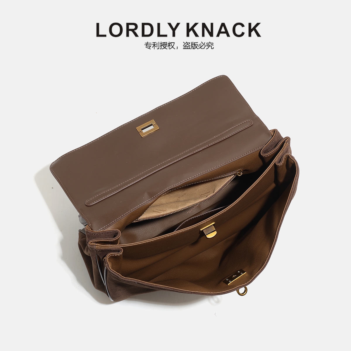 LORDLY KNACK New style commuter casual matte shoulder bag with crossbody strap and retro design - Free shipping
