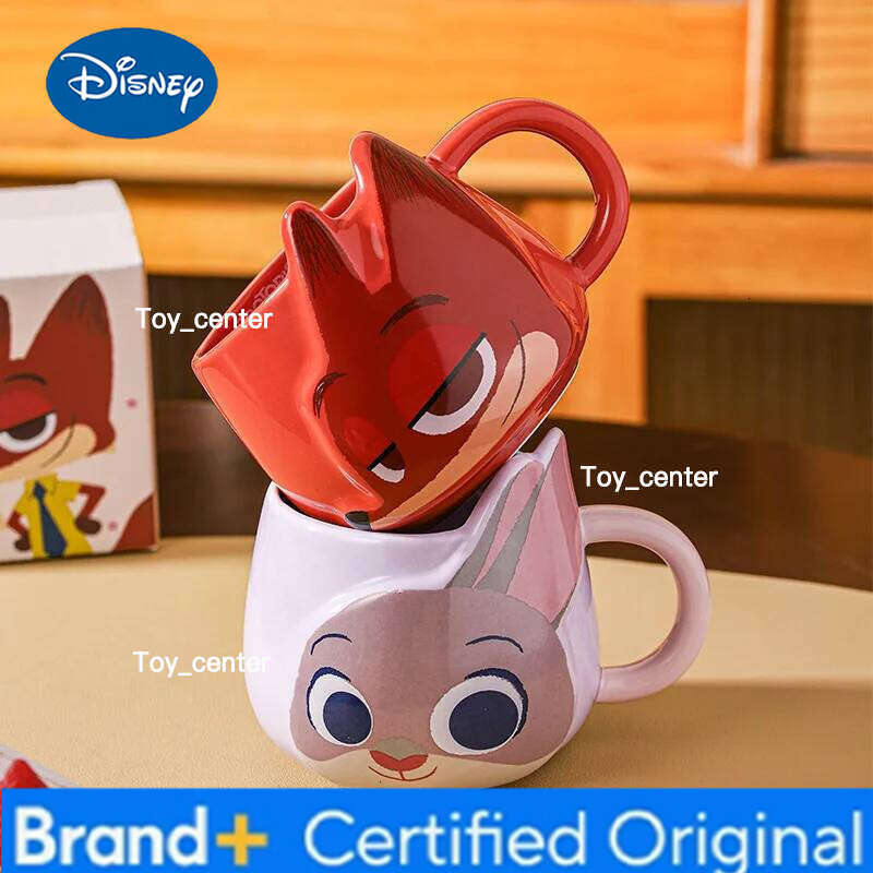Disney Zootopia2 Cartoon Anime Couples Mug Cute Ceramic Tea Coffee Printing Milk Cup Set Home Decoration Kawaii Gift for Girls H260205